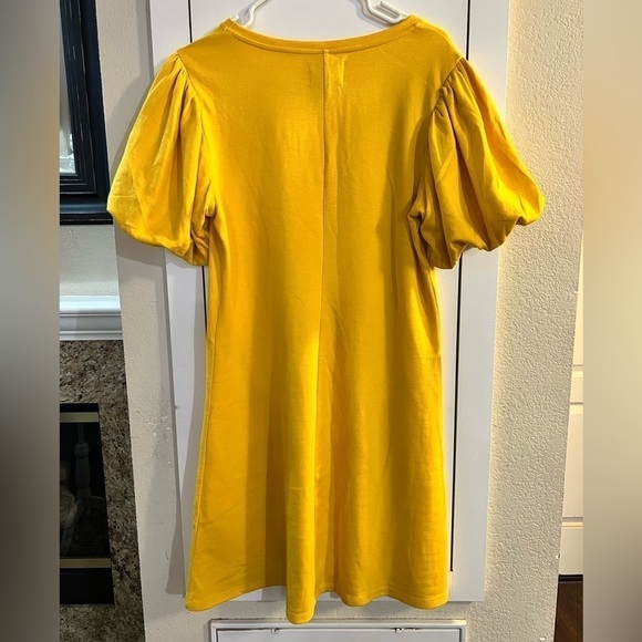 Anthropologie Saturday Sunday Yellow Sunny Day Puff Sleeve Tunic Dress Size S - Picture 3 of 5
